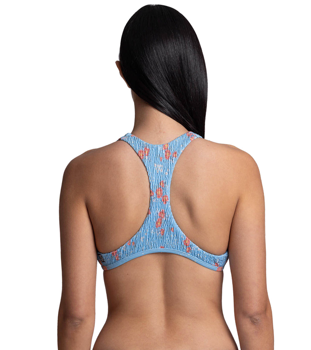 JOLYN Women's Aster Rosalinda Smocked Racerback Bikini Top