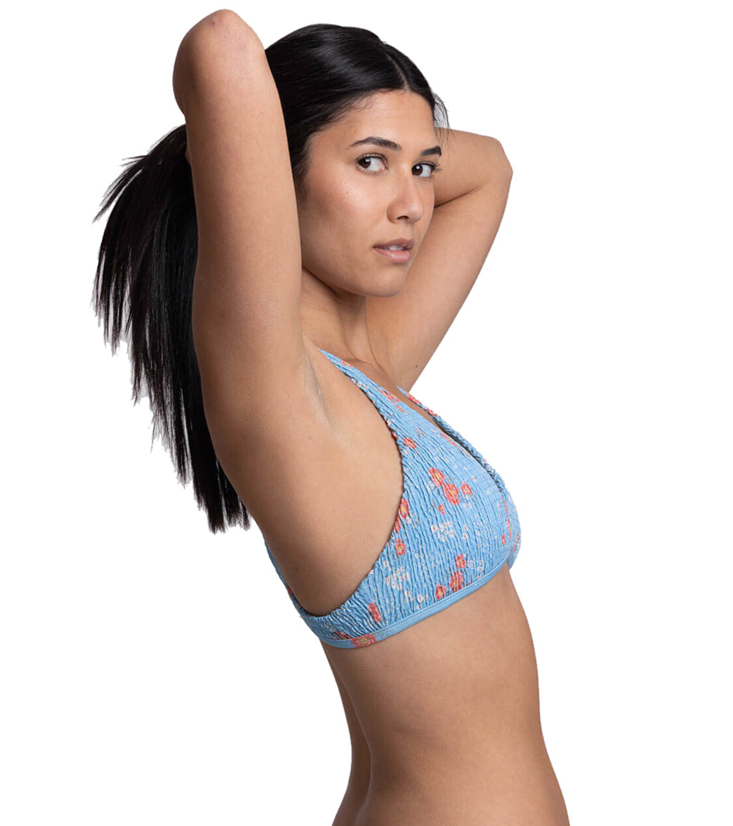 JOLYN Women's Aster Rosalinda Smocked Racerback Bikini Top