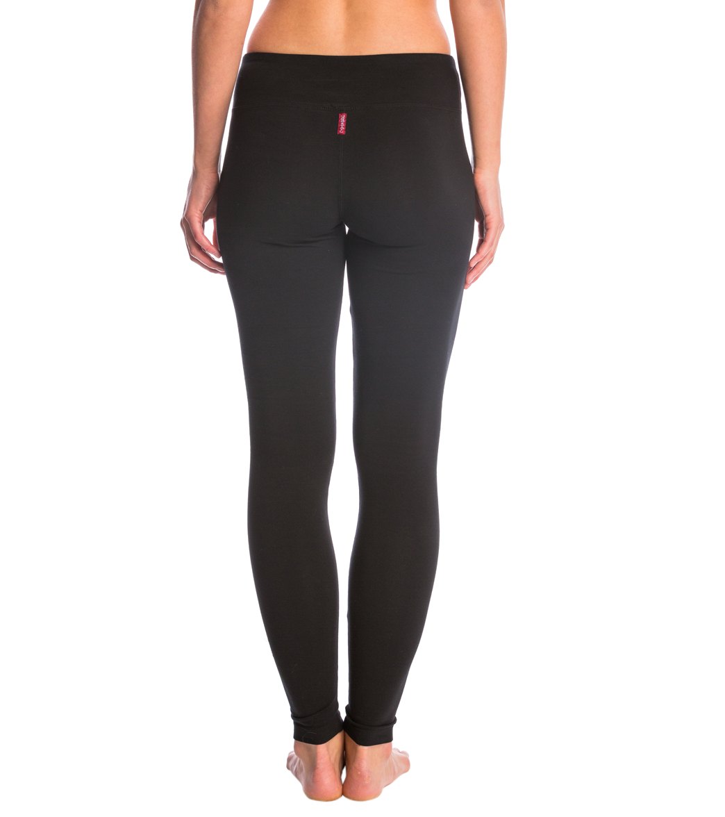 Hard Tail Flat Waist Cotton Ankle Yoga Leggings
