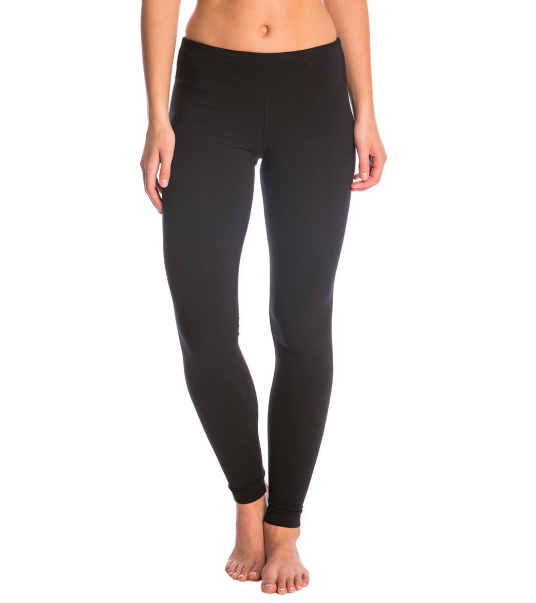 Hard Tail Flat Waist Cotton Ankle Yoga Leggings