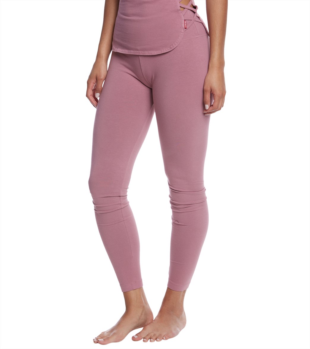 Hard Tail Flat Waist Cotton Ankle Yoga Leggings