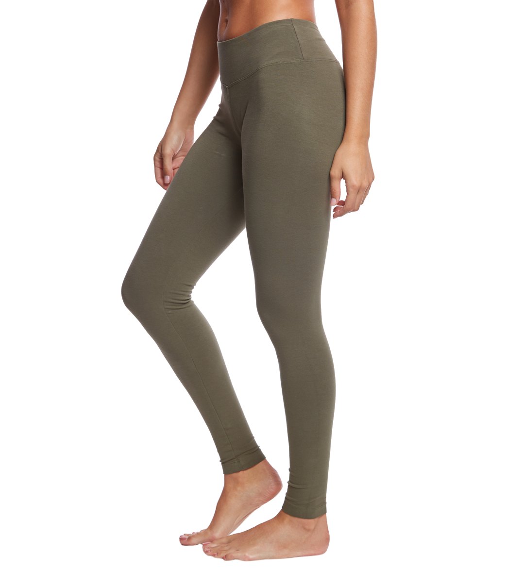 Hard Tail Flat Waist Cotton Ankle Yoga Leggings