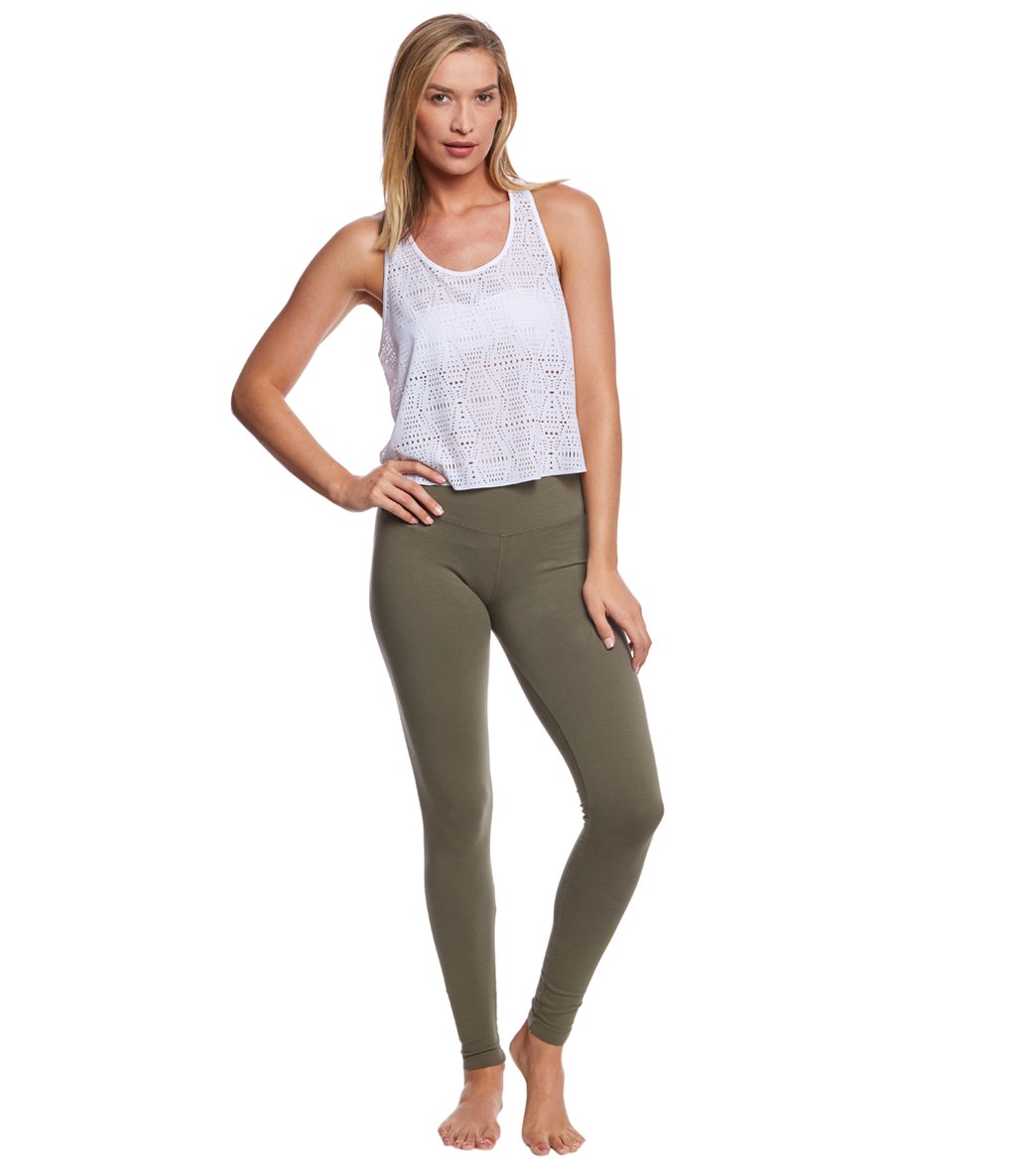 Hard Tail Flat Waist Cotton Ankle Yoga Leggings