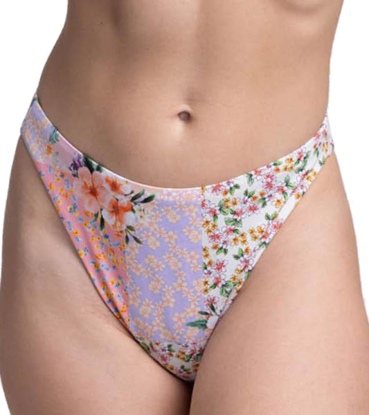 JOLYN Women's Mandy Cottage Patch Cinch Detail French Cut Bikini Bottom