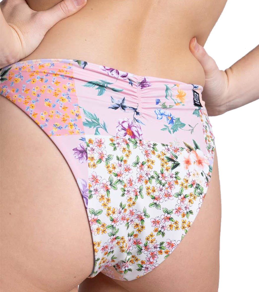 JOLYN Women's Mandy Cottage Patch Cinch Detail French Cut Bikini Bottom