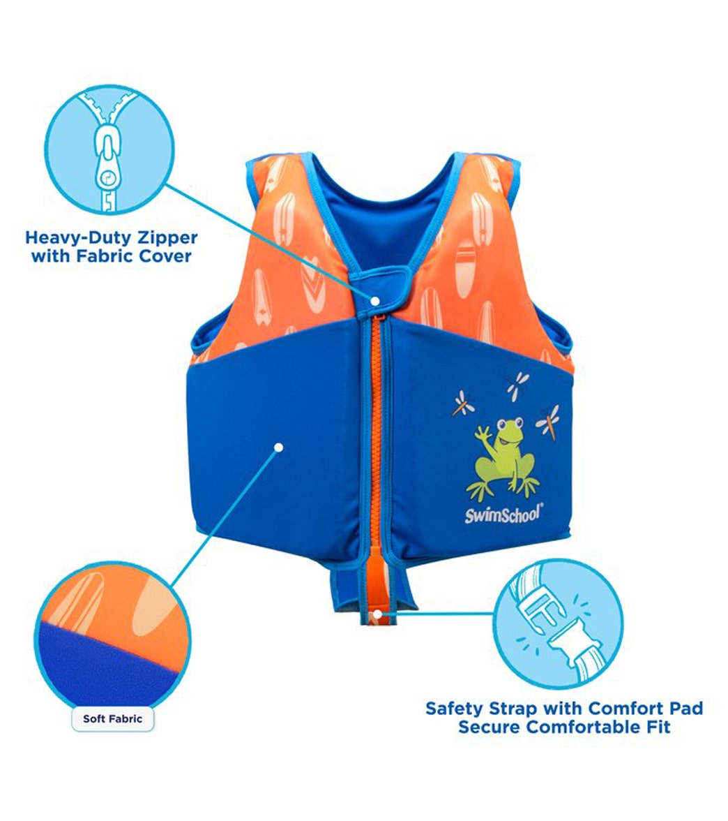 Aqua Leisure Kids' Printed Swim Vest With Safety Strap
