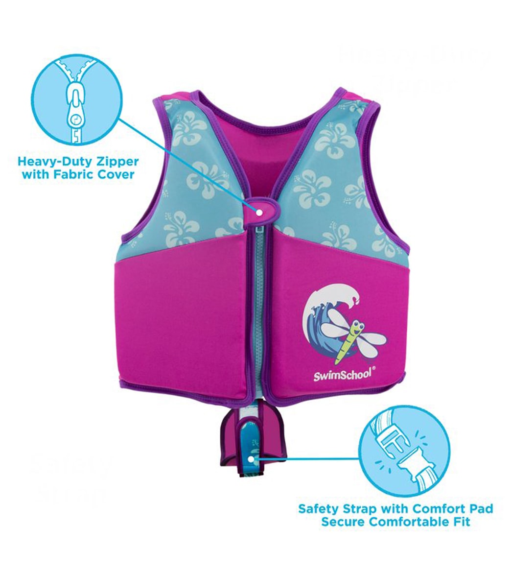 Aqua Leisure Kids' Printed Swim Vest With Safety Strap
