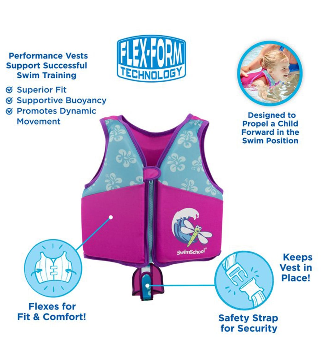 Aqua Leisure Kids' Printed Swim Vest With Safety Strap