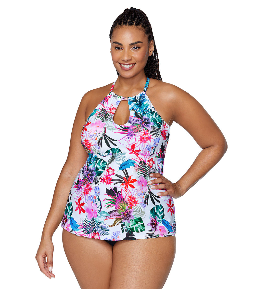 Raisins Women's Liku Beach Rosalie Plus Size Underwire Tankini Top