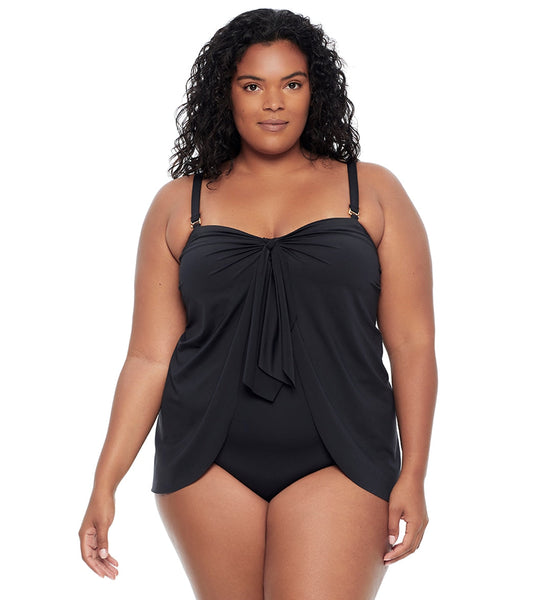 Lauren Ralph Lauren Women's Plus Size Beach Club Flyaway One Piece Swimsuit