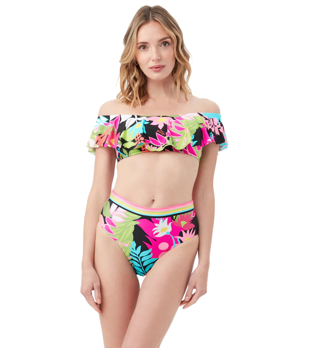 Trina Turk Women's Tiki Reversible High Waist Bikini Bottom