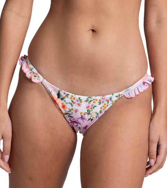 JOLYN Women's Karlee Cottage Patch Side Ruffles Low Rise Bikini Bottom