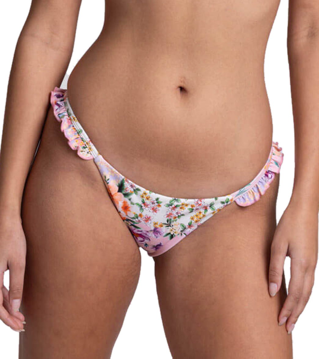 JOLYN Women's Karlee Cottage Patch Side Ruffles Low Rise Bikini Bottom