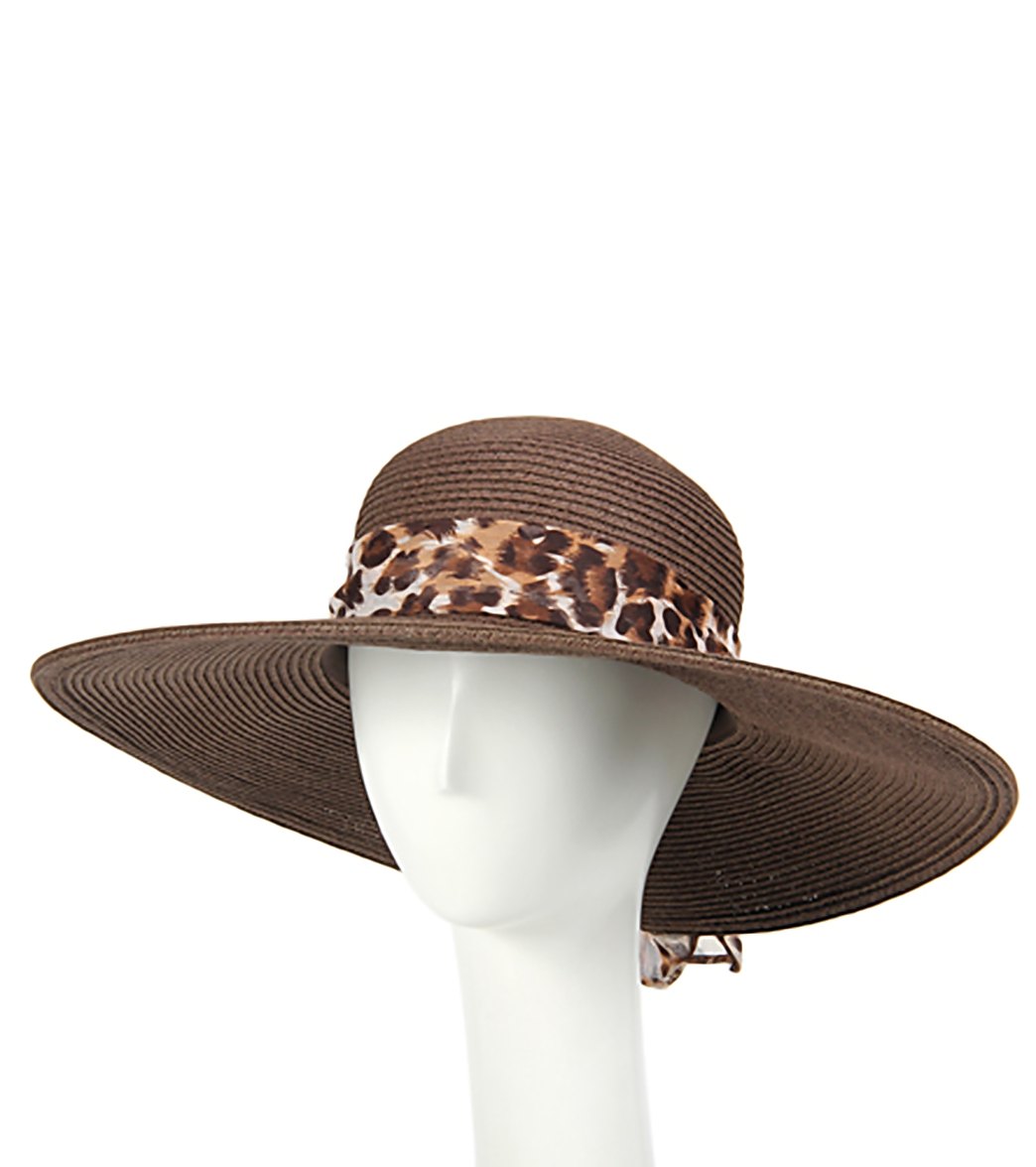 Sun N Sand Ambrosia Animal Scarf Straw Hat