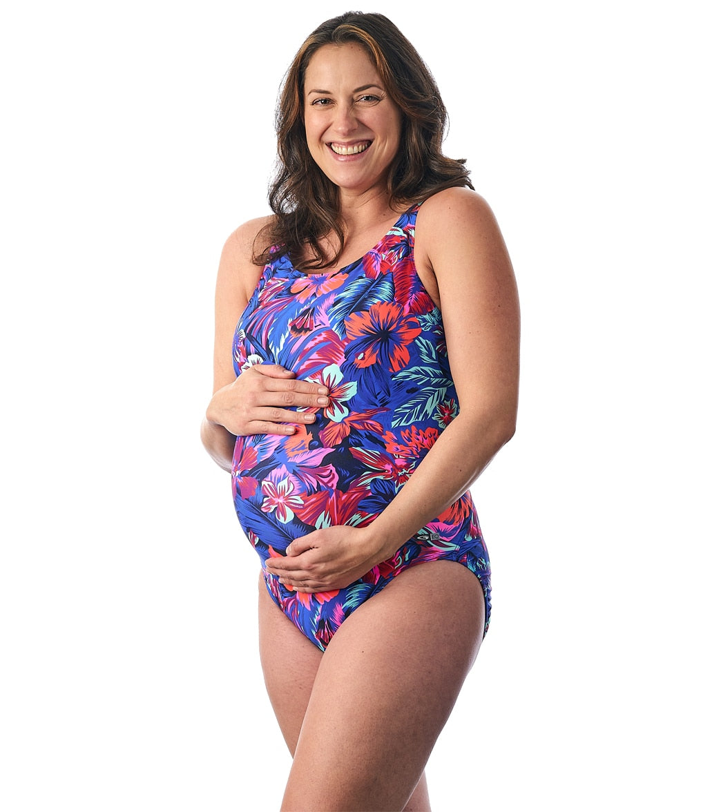 EQ Swimwear Women's Tahitian Floral Harmony Maternity One Piece Swimsuit