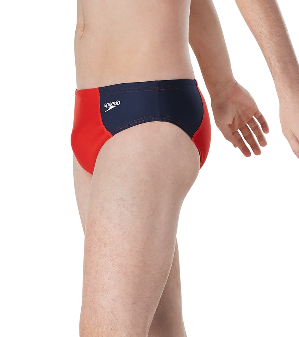 Speedo Vibe Men's Assymetrical Colorblock One Brief Swimsuit