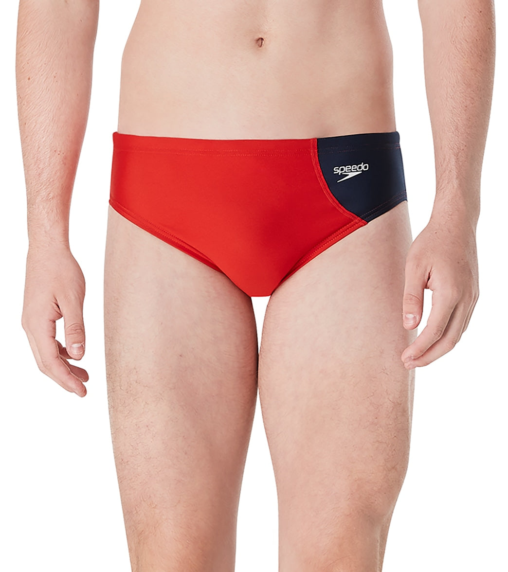 Speedo Vibe Men's Assymetrical Colorblock One Brief Swimsuit