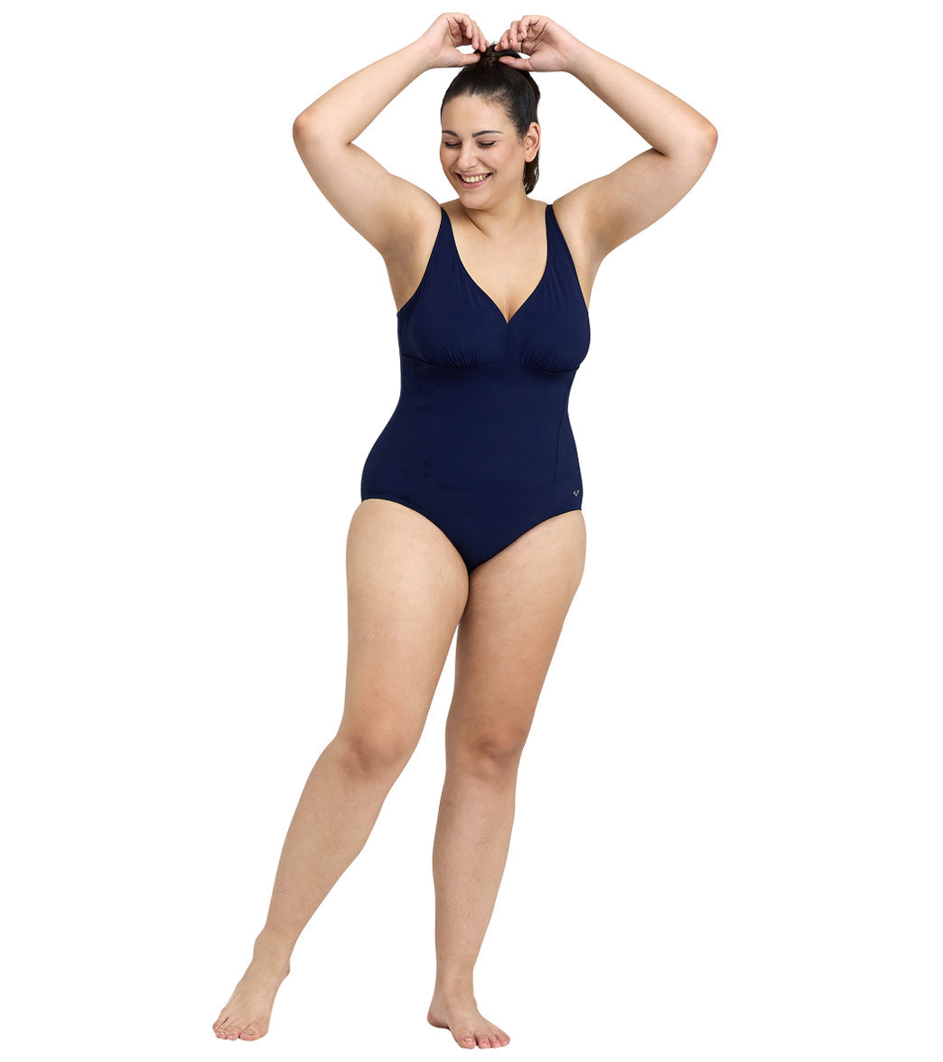 Arena Women's Plus Size Maura Solid U Back One Piece Swimsuit