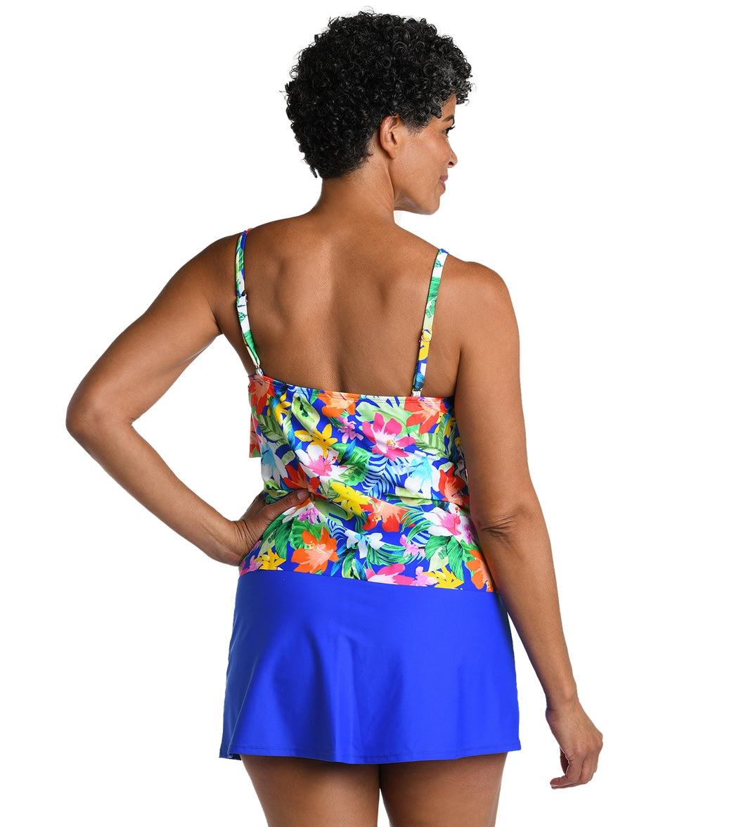 Maxine Women's Hula Holiday Double Tiered Tankini Top