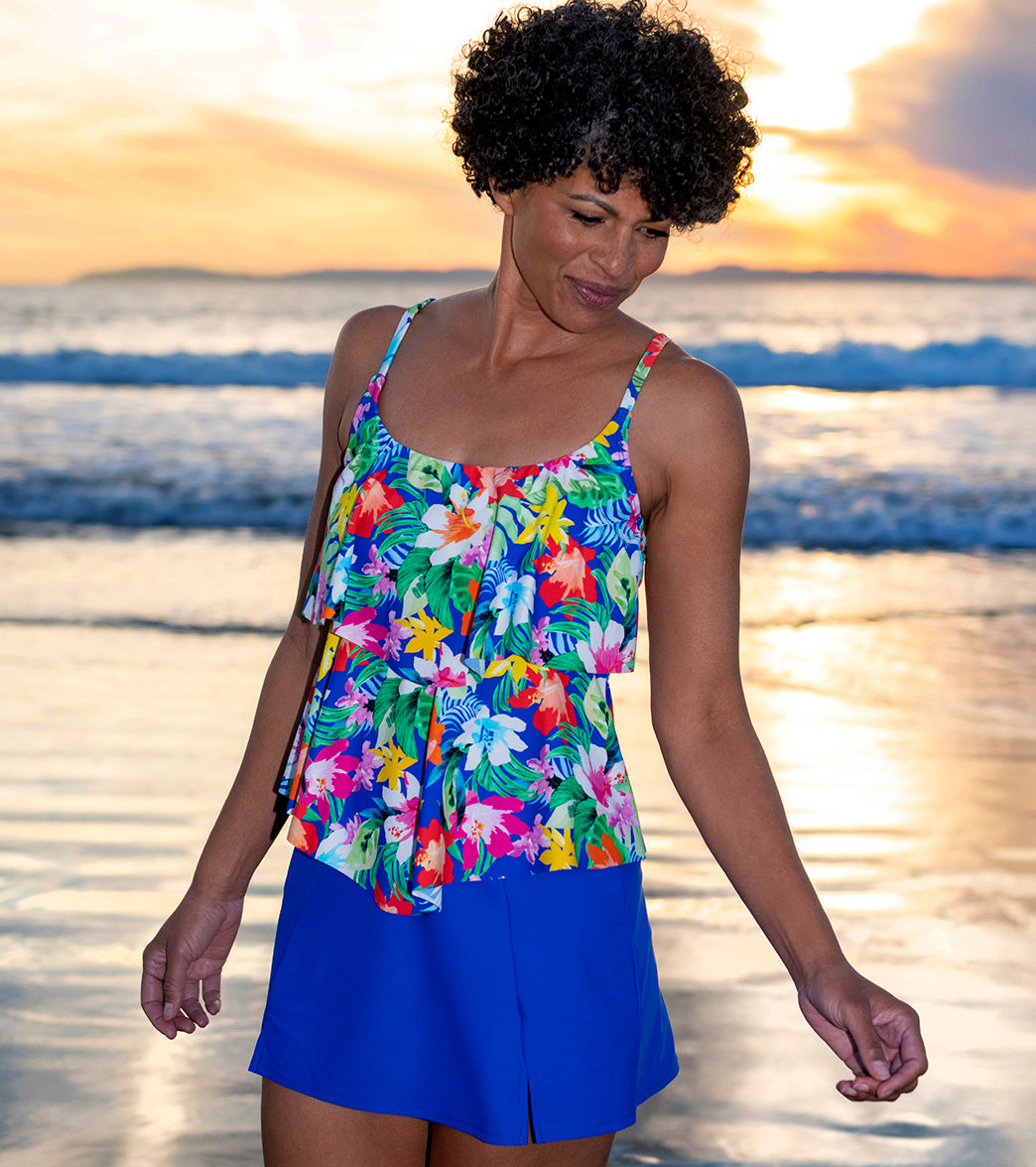Maxine Women's Hula Holiday Double Tiered Tankini Top