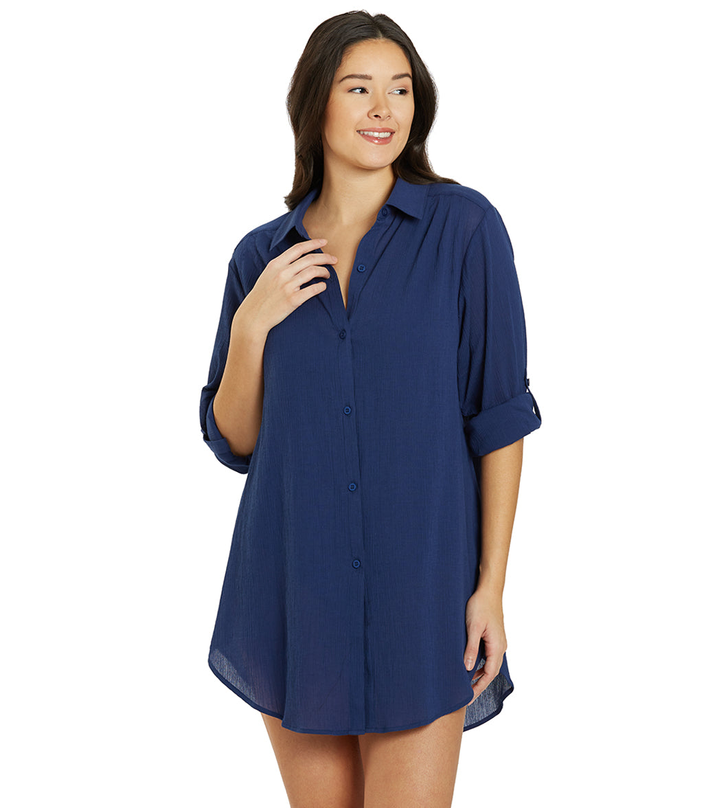 Jantzen Women's Marie High-Low Cover Up Shirt