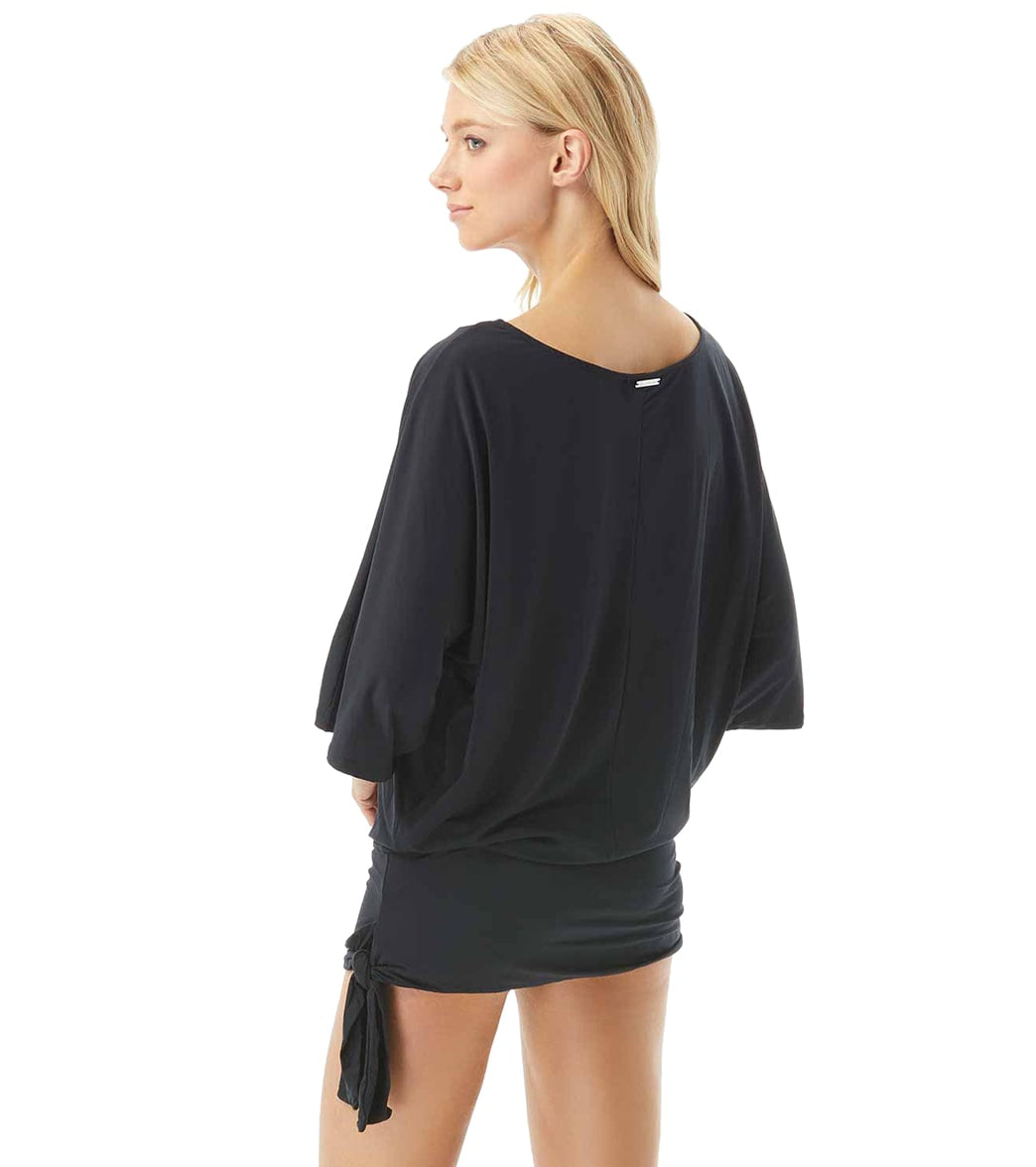 Michael Kors Women's Iconic Solid Side Tie Cover Up Dress