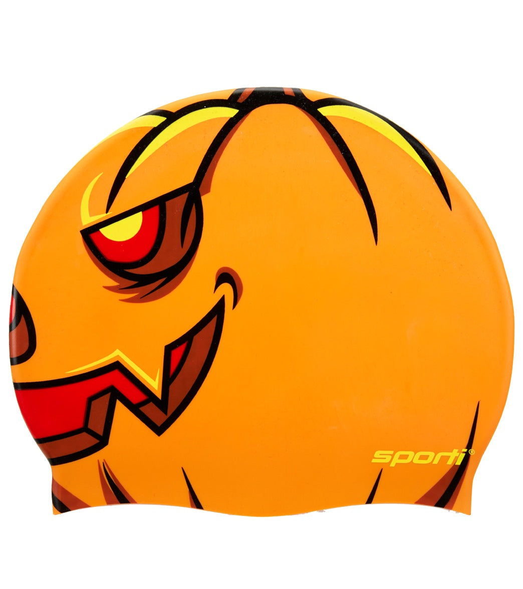 Sporti Pumpkin Head  Silicone Swim Cap