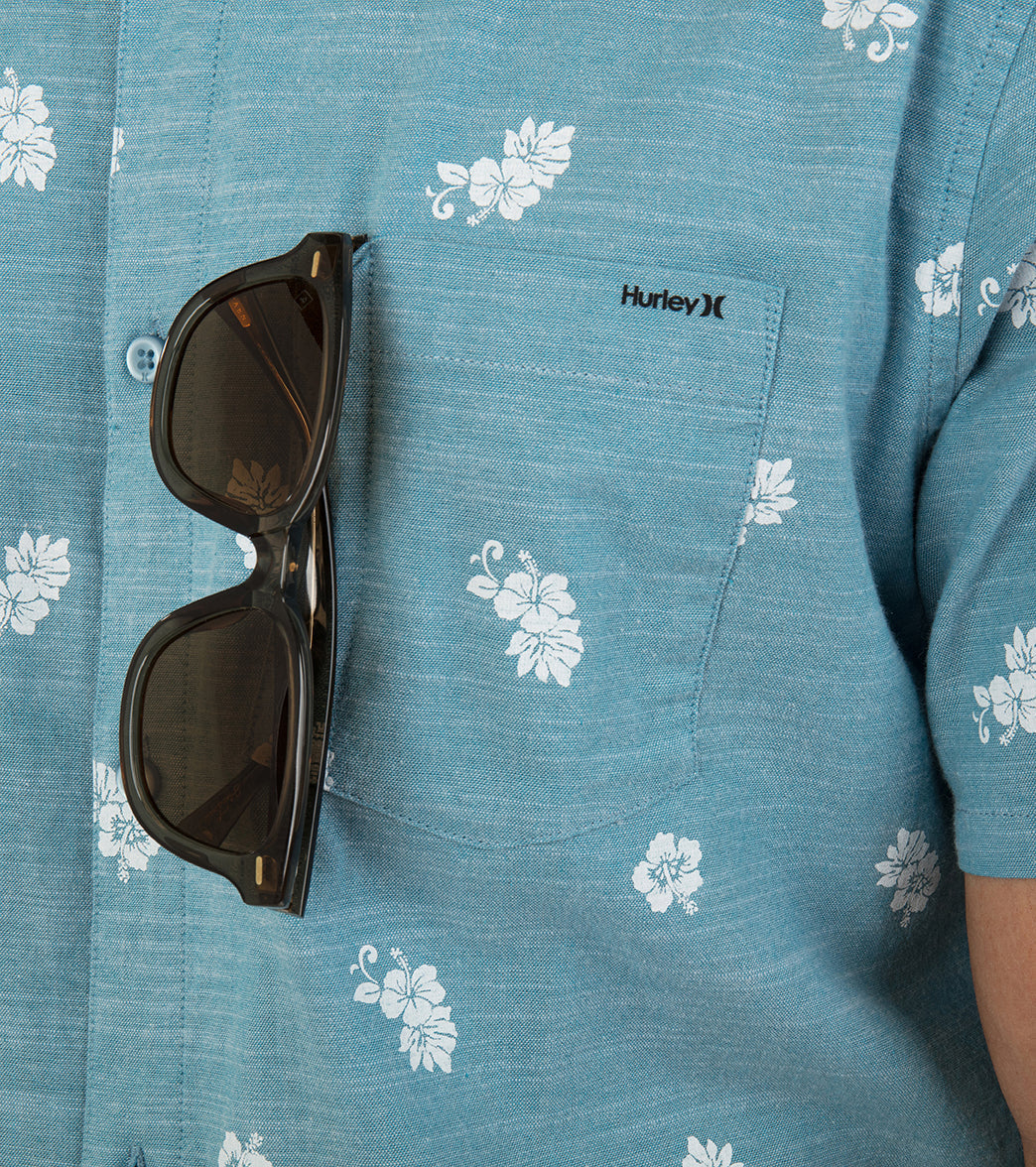 Hurley Men's One And Only Lido Stretch Short Sleeve Button-Up Shirt