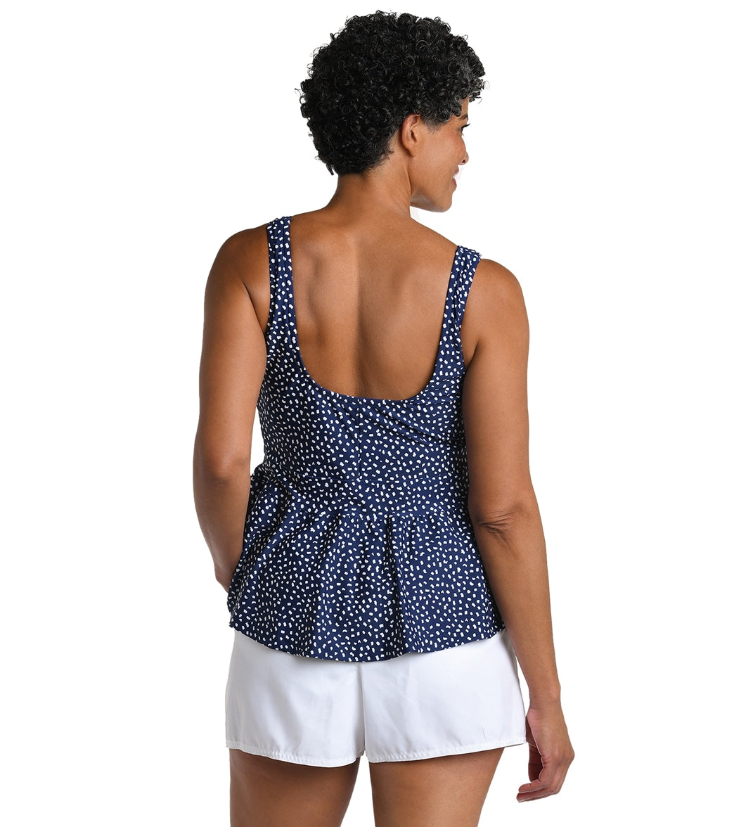 Maxine Women's Seaside Dot Empire Tankini Top