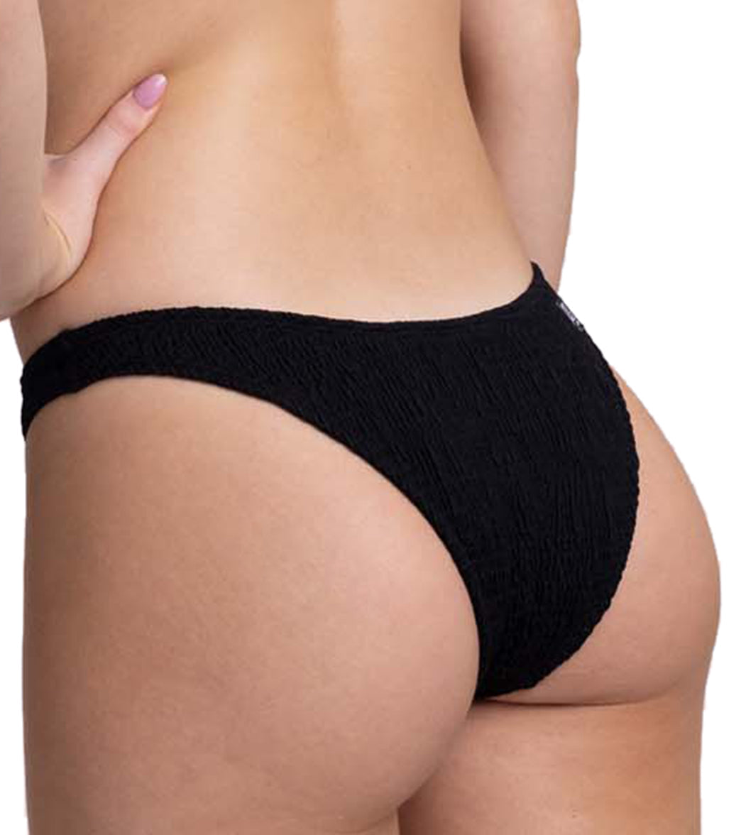 JOLYN Women's Kelia Solid Smocked French Cut Bikini Bottom