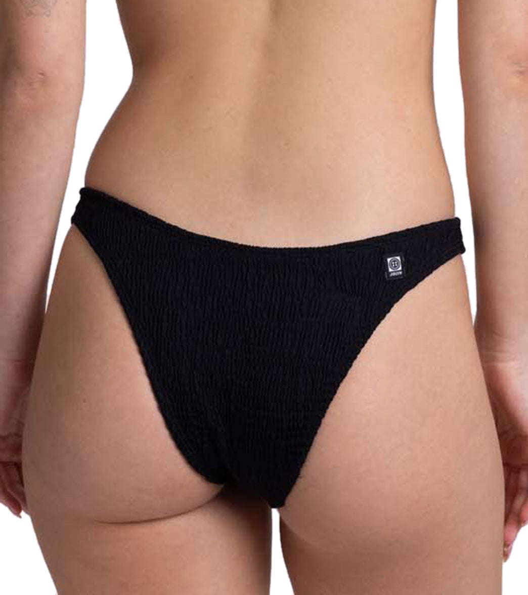 JOLYN Women's Kelia Solid Smocked French Cut Bikini Bottom