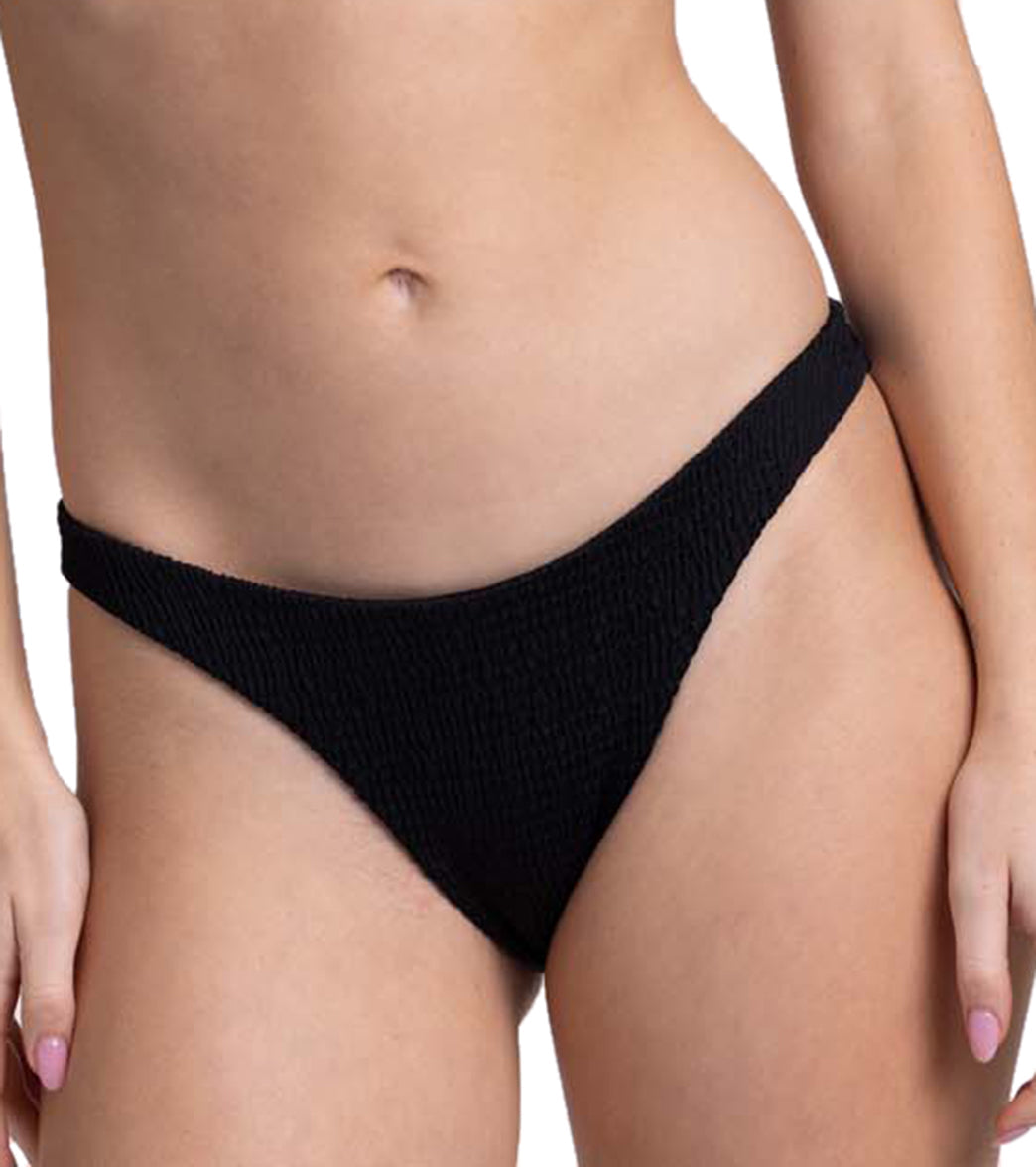 JOLYN Women's Kelia Solid Smocked French Cut Bikini Bottom