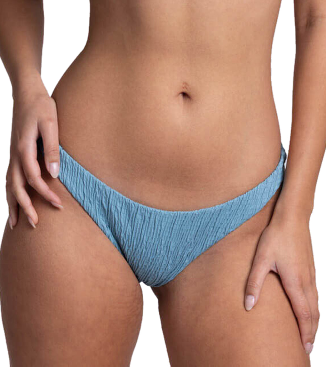 JOLYN Women's Kelia Solid Smocked French Cut Bikini Bottom