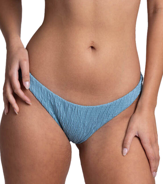 JOLYN Women's Kelia Solid Smocked French Cut Bikini Bottom