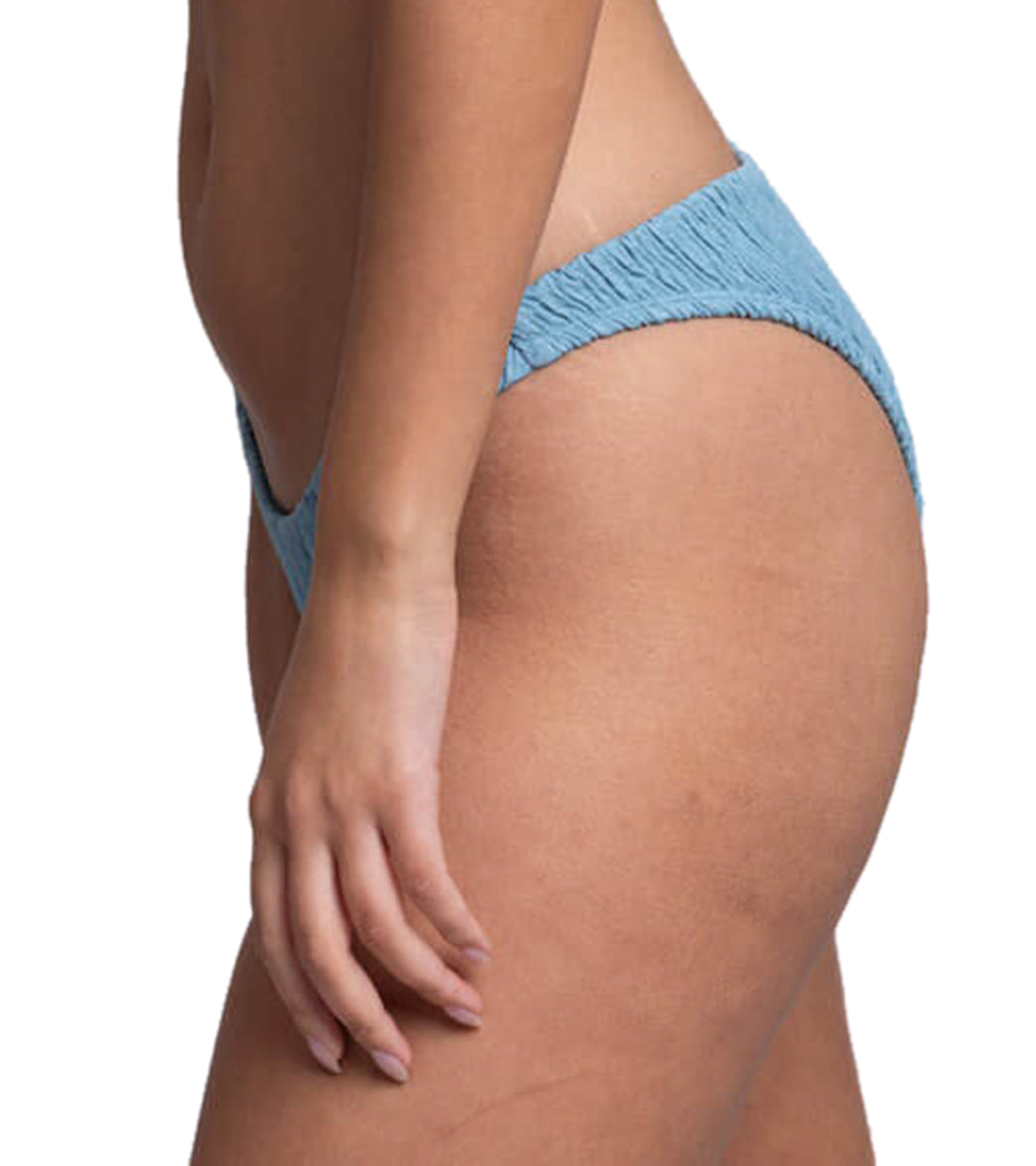 JOLYN Women's Kelia Solid Smocked French Cut Bikini Bottom