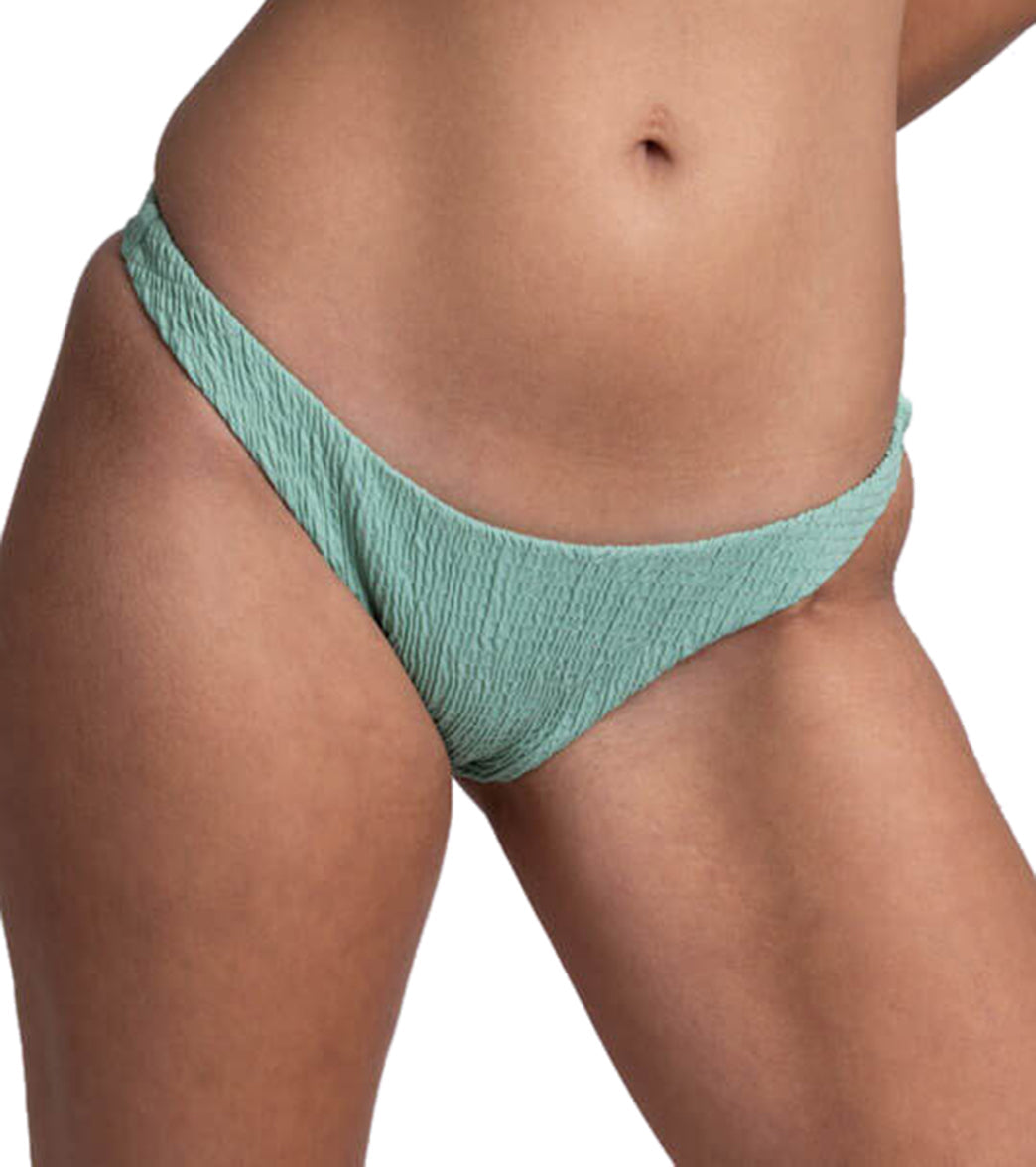 JOLYN Women's Kelia Solid Smocked French Cut Bikini Bottom