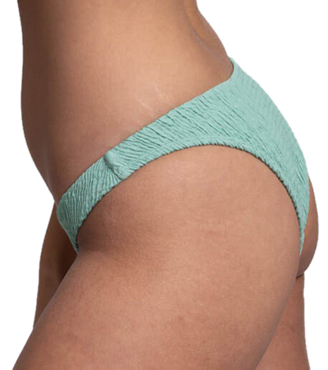 JOLYN Women's Kelia Solid Smocked French Cut Bikini Bottom