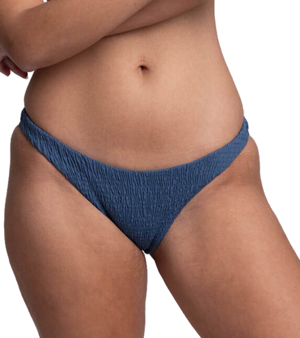 JOLYN Women's Kelia Solid Smocked French Cut Bikini Bottom