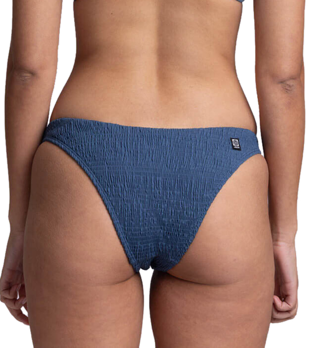 JOLYN Women's Kelia Solid Smocked French Cut Bikini Bottom