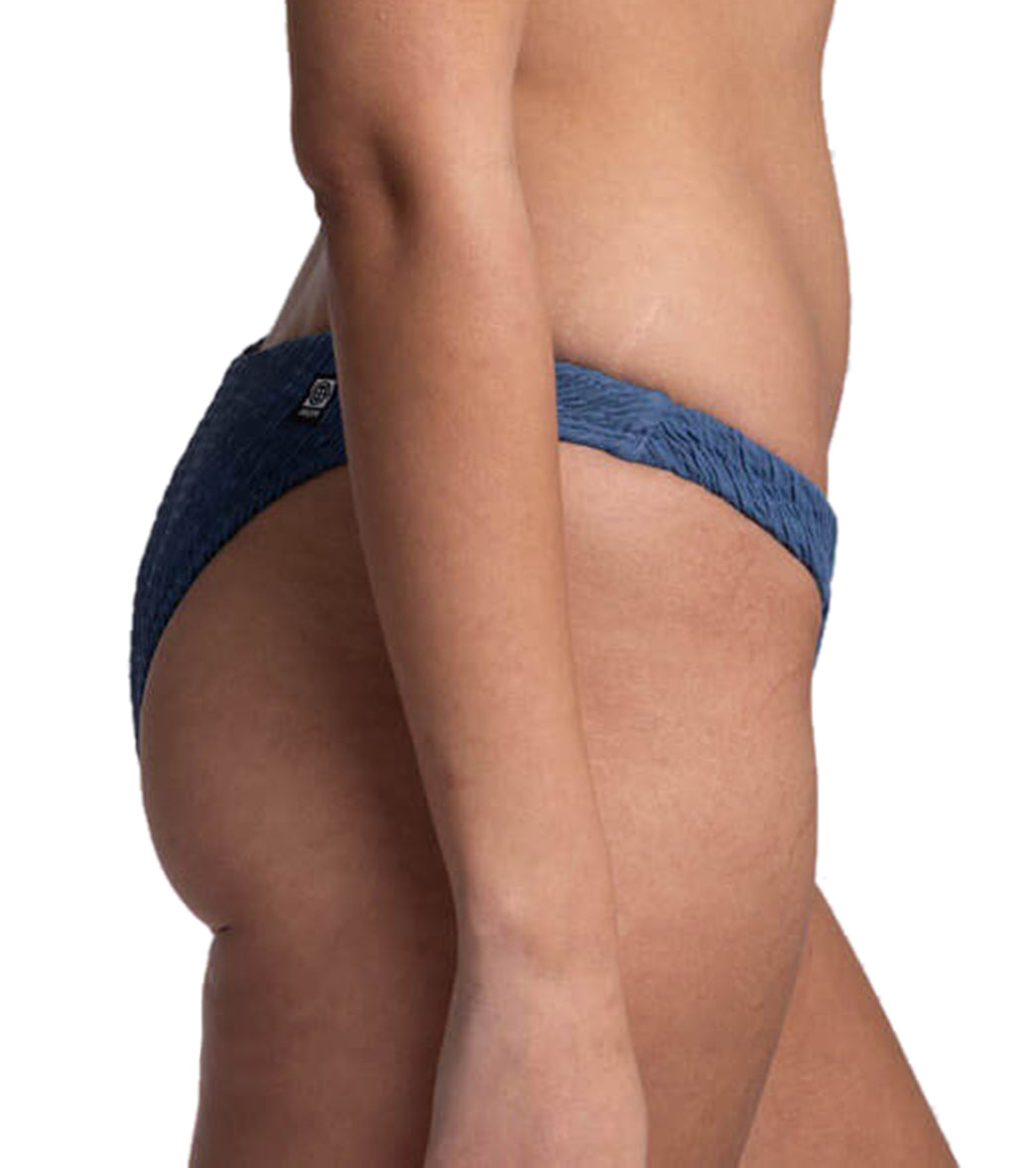 JOLYN Women's Kelia Solid Smocked French Cut Bikini Bottom