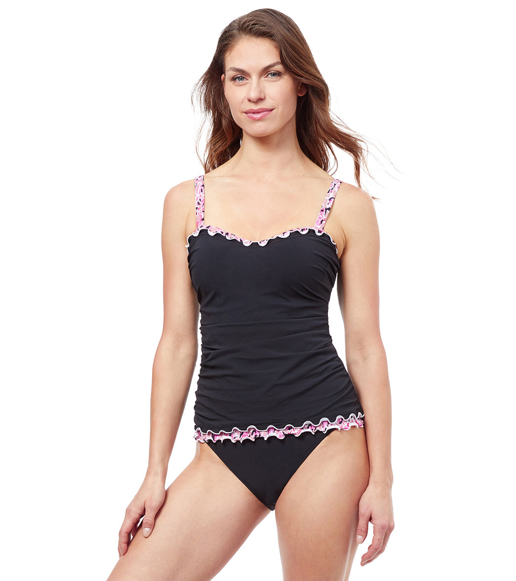Profile by Gottex Women's Pretty Wild  Ruffle Tankini (D-Cup)