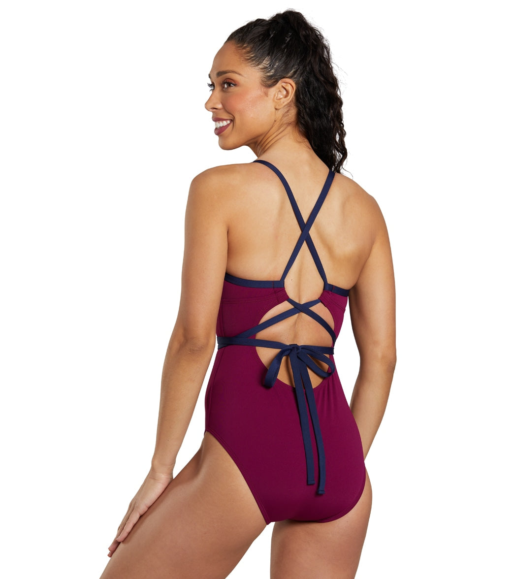 See Her Swim Women's The Breaststroke Triangle Top One Piece Swimsuit