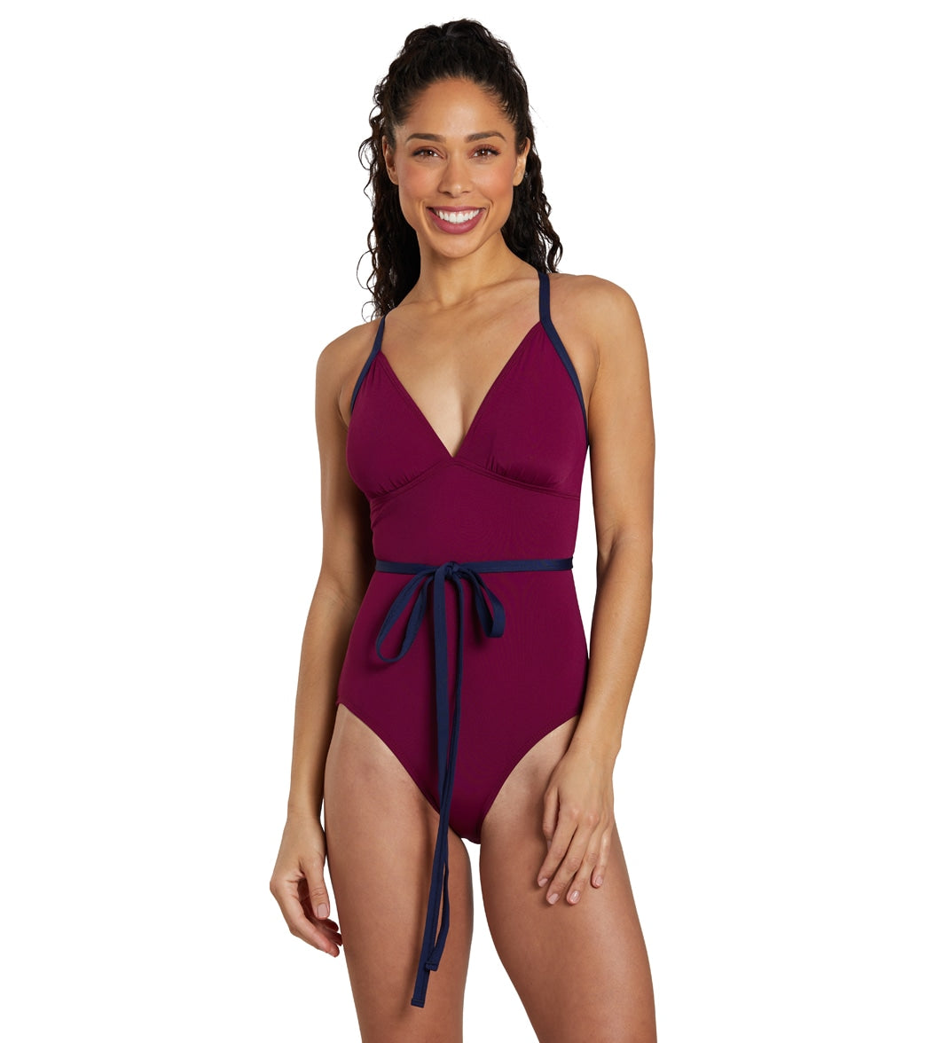 See Her Swim Women's The Breaststroke Triangle Top One Piece Swimsuit