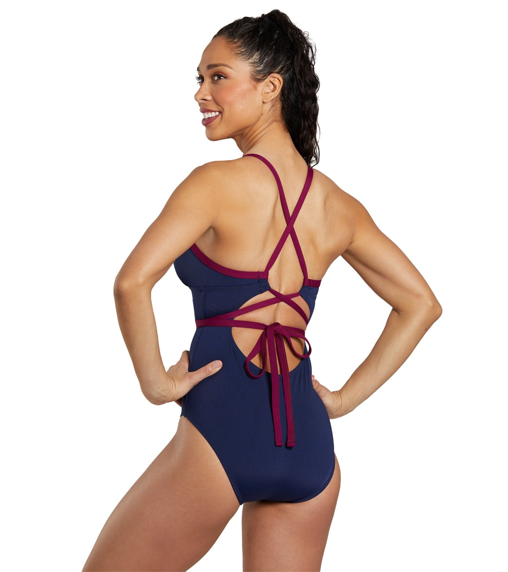 See Her Swim Women's The Breaststroke Triangle Top One Piece Swimsuit