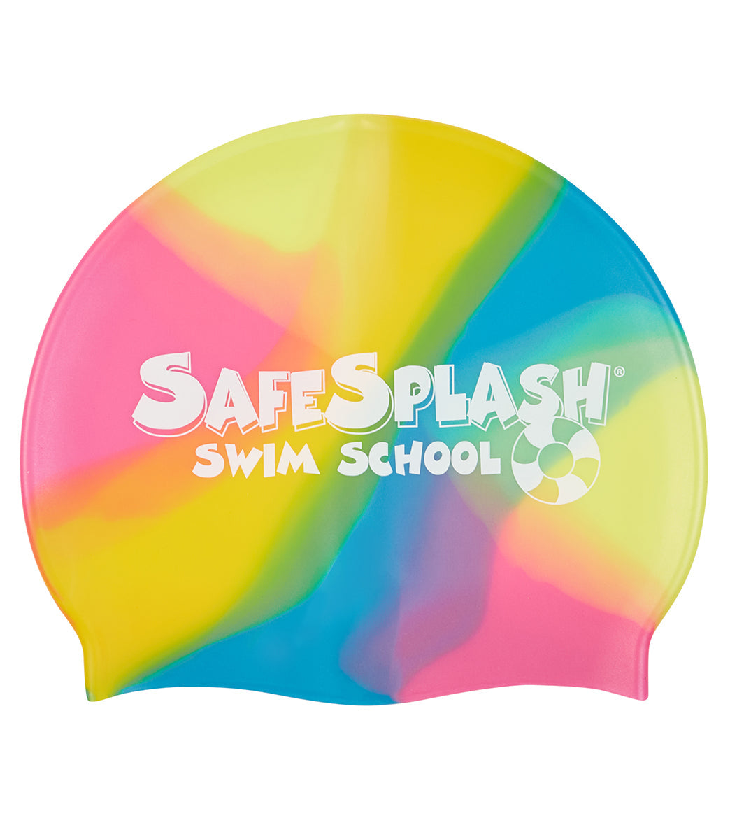 Sporti Safesplash Swim School Multi Color Silicone Swim Cap Jr.