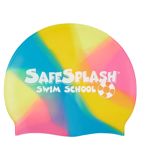 Sporti Safesplash Swim School Multi Color Silicone Swim Cap Jr.