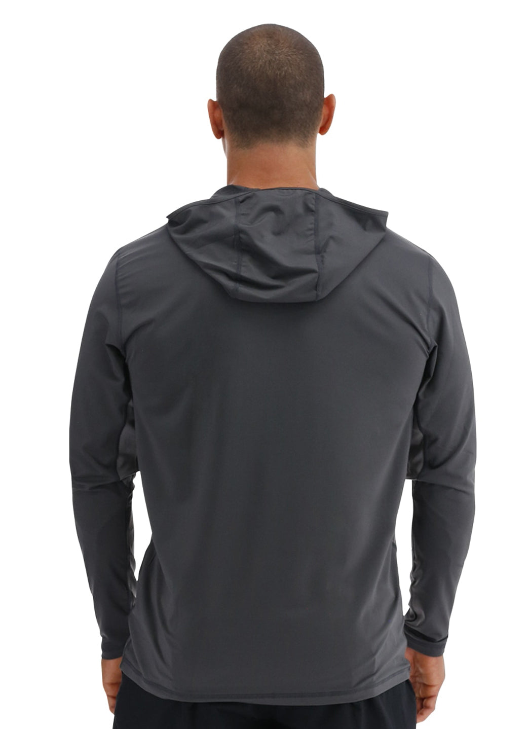 TYR Men's Solid SunDefense Hooded Long Sleeve UPF 50+ Swim Shirt