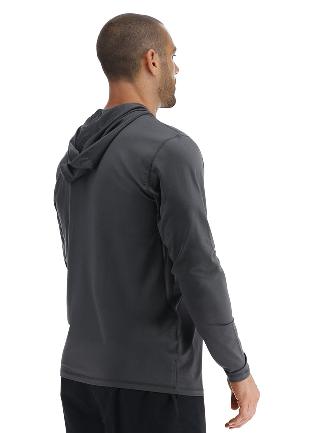 TYR Men's Solid SunDefense Hooded Long Sleeve UPF 50+ Swim Shirt