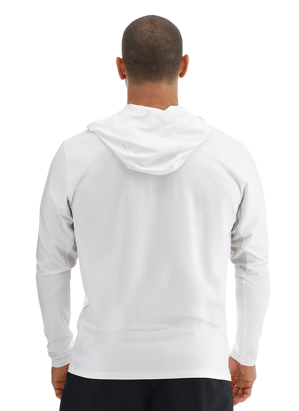TYR Men's Solid SunDefense Hooded Long Sleeve UPF 50+ Swim Shirt