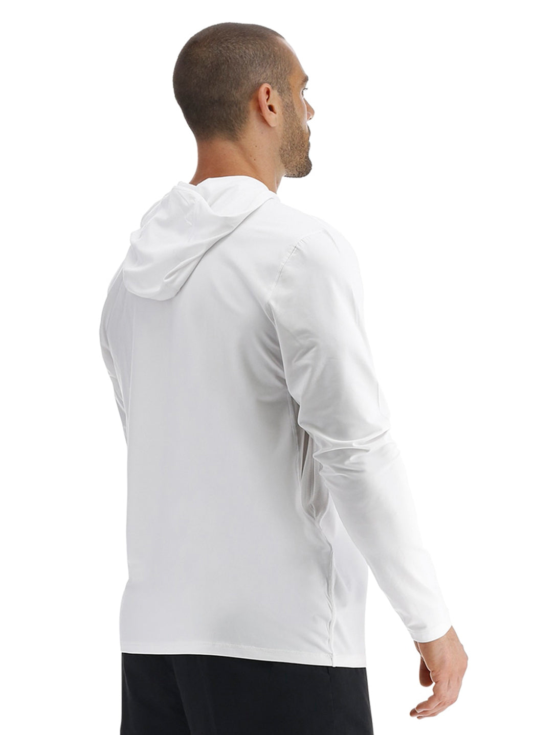 TYR Men's Solid SunDefense Hooded Long Sleeve UPF 50+ Swim Shirt